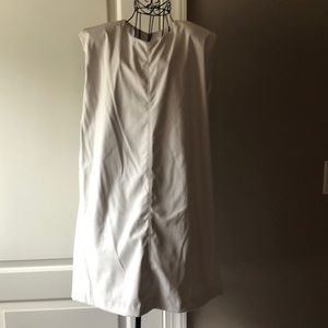 Faux leather sheath dress